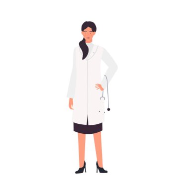 Kadın doktor ayakta poz