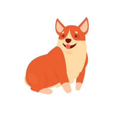 Tong 'la oturan Corgi