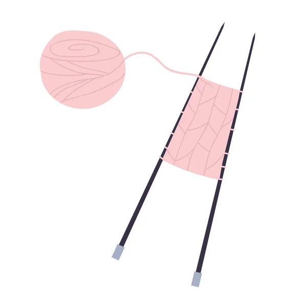 Tricot et boule de fil avec aiguilles — Image vectorielle