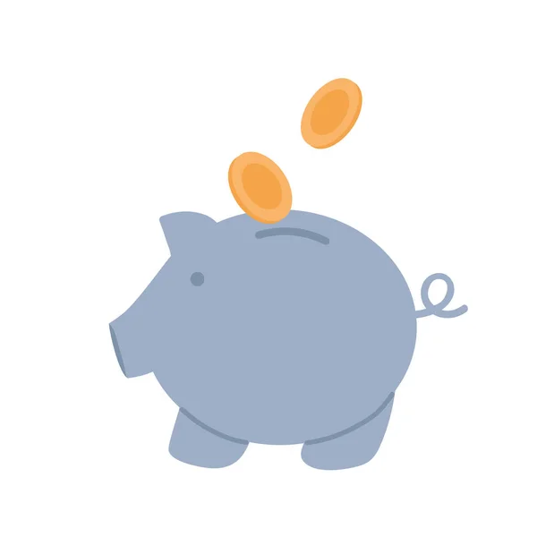 Piggy bank with coins money — Stock Vector