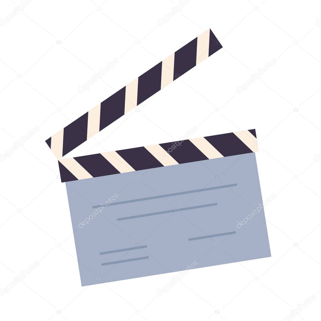 Film production activity. Movie creating process, leisure time hobby vector illustration