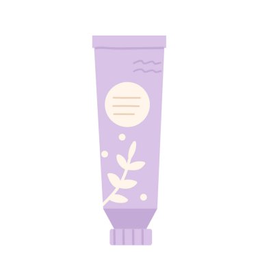 Biyolojik bitki bazlı el kremi. Doğal nemlendirici çözelti, güzellik tedavi vektörü çizimi