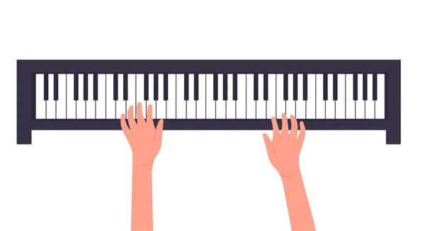 Jouer Piano Hobby Instrument Profession Pianiste Activité Artiste Musical Illustration — Image vectorielle