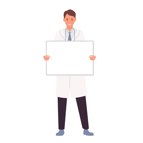 Docteur Masculin Tenant Une Analyse Blanc Travailleur Médical Montre Illustration — Image vectorielle