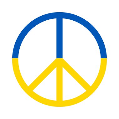 Barış sembolü. Ukrayna vatandaşlarına destek ve yardım düz vektör çizimi. İnsanlar Ukrayna için dua ediyor, özgürlük kavramı.