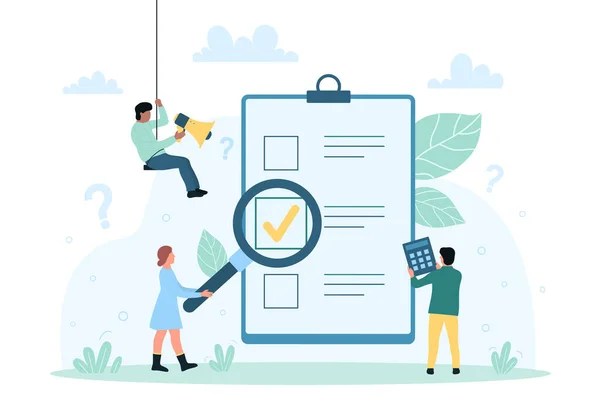 Sondaggio Online Modulo Test Con Checklist Illustrazione Vettoriale Dei Risultati — Vettoriale Stock