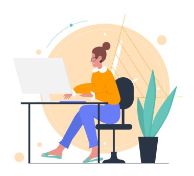 Time management system. Tracking employee attendance program, daily tasks vector illustration