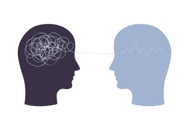 Mentality health and illnesses problems. Mental disorders, therapy consultance vector illustration