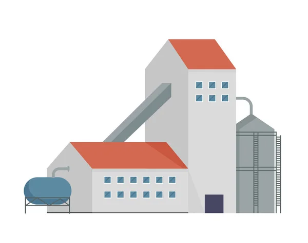 Technically Productive Building Industrial Factory Urbar Enterprise Warehouse Vector Illustration — Archivo Imágenes Vectoriales