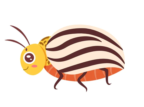 Colorado Potato Beetle Plants Insect Wildlife Small Fauna Vector Illustration — Stock vektor