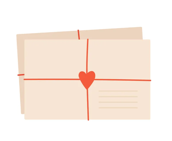 Конверты Дню Святого Валентина Любовные Письма Векторная Иллюстрация Романтического Декларирования — стоковый вектор