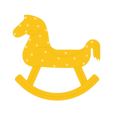 Rocking horse toy for children. Childhood moments, baby shower event vector illustration