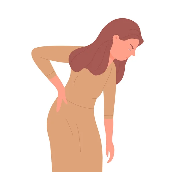 Sick Adult Backache Back Pain Trauma Injured People Vector Illustration — Stock Vector
