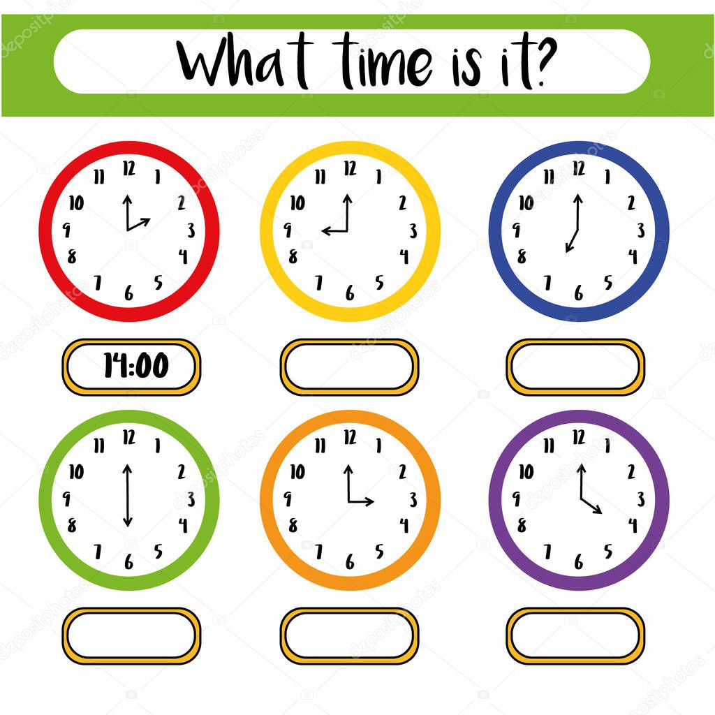 Hora Aprender Reloj Hoja Trabajo Actividades Educativas Para Ninos Ninos Foto de stock evamorris 544064206