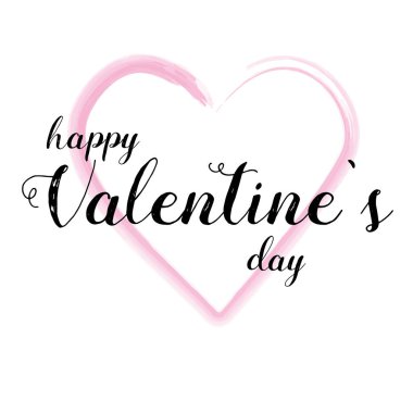 Sevgililer Günü arkaplanı, kalp şekli ve tipografi mutlu sevgililer günü metni. Moda illüstrasyon. Duvar kağıtları, el ilanları, davetiyeler, posterler, broşürler, afişler..