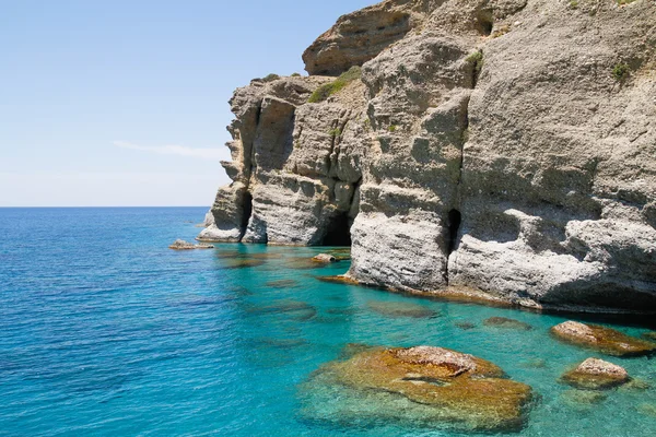 Soft steep pebble rock cliffs — Stock Photo, Image