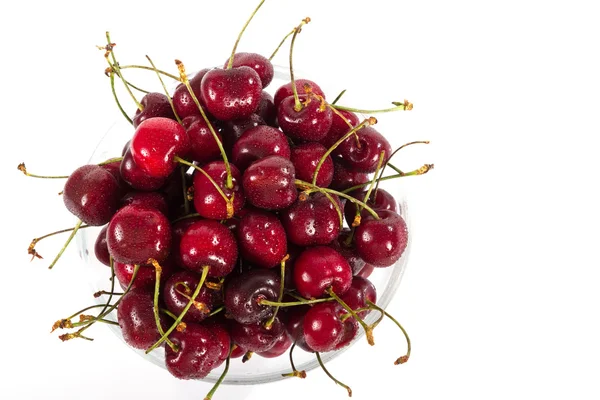 Bowl of fresh ripe cherries — Stock Photo, Image
