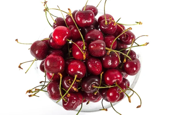 Bol de cerises fraîches mûres — Photo