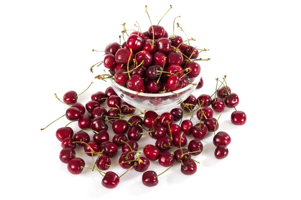 Bol de cerises fraîches mûres — Photo