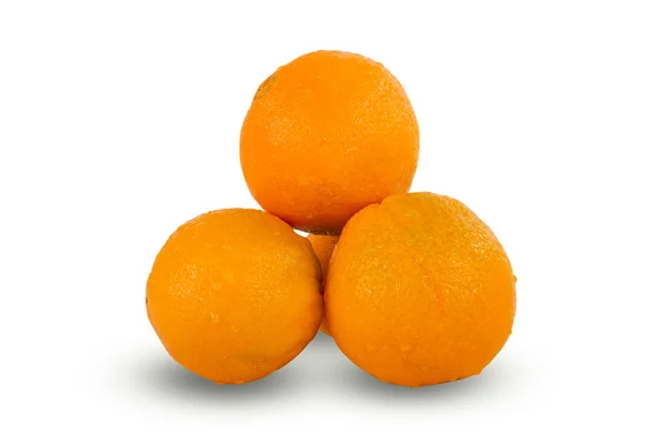 Fresh juicy ripe oranges on white background — Stock Photo, Image