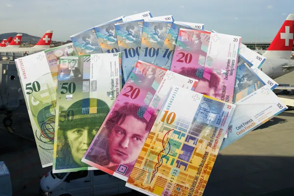 Swiss bank notes — Stock Photo, Image