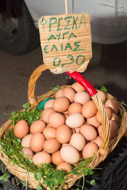 taze yumurta bir sepet içinde aldı