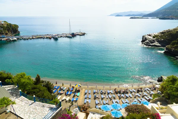 Panoramautsikt över en strand på bali, Kreta. — Stockfoto