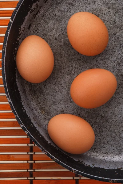 Eggs on a pan — Stock Photo, Image