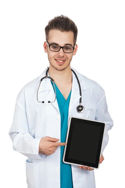 Medico con un tablet — Foto Stock