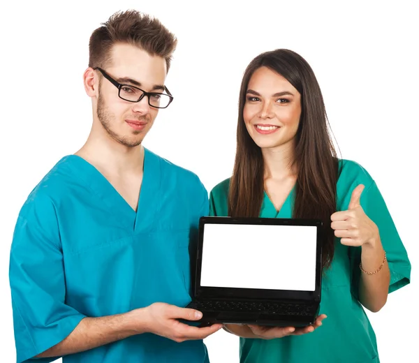 Doctors with computer — Stock Photo, Image