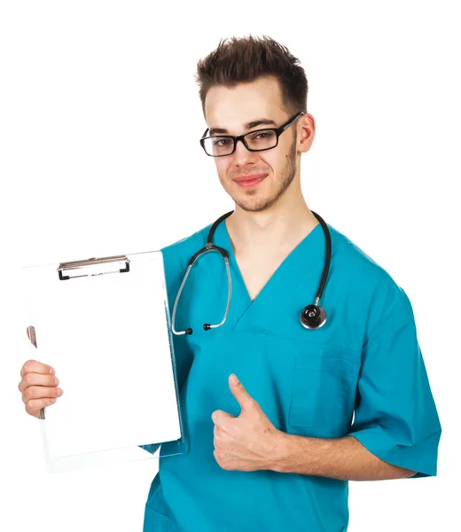 Doctor with a clipboard — Stock Photo, Image