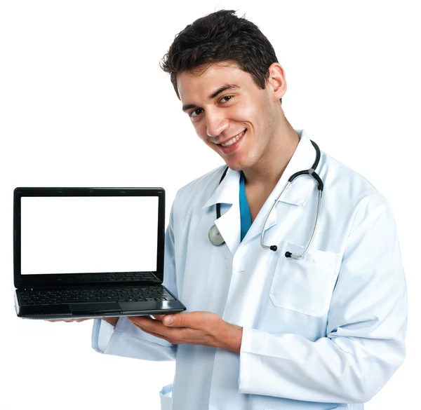 Médico con un ordenador — Foto de Stock