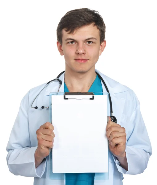 Lekarz z podkładką — Zdjęcie stockowe