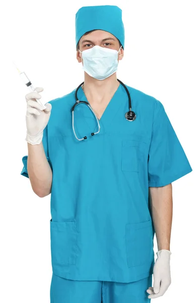 Dottore con una Siringa — Foto Stock