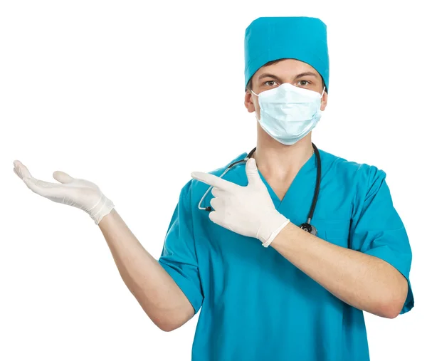 Doctor showing open hand — Stock Photo, Image