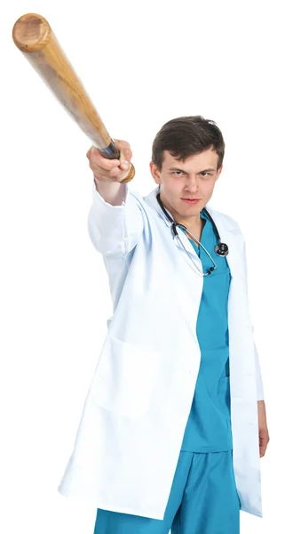 Doctor con un bate — Foto de Stock