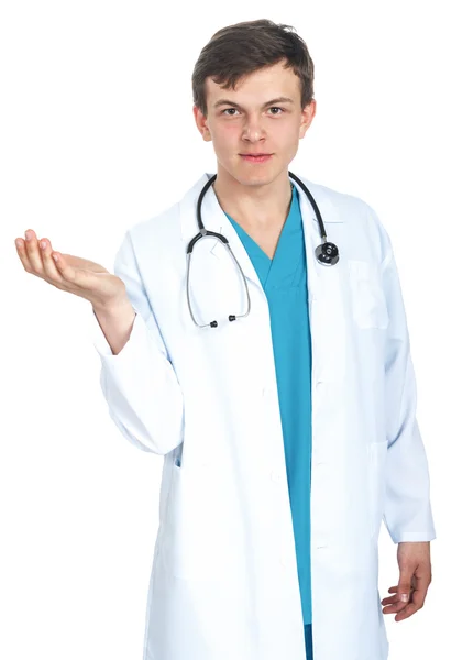 Doktor gösteren açık el — Stok fotoğraf
