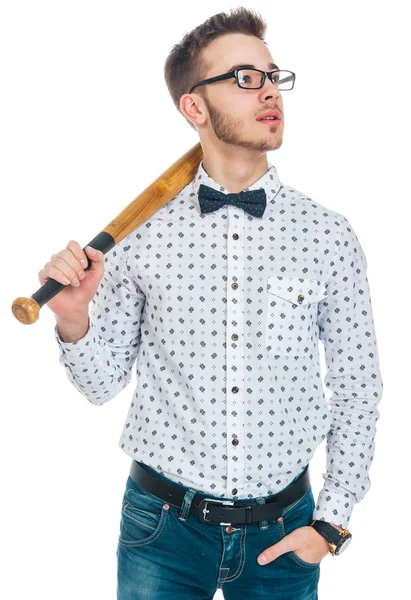 Man with baseball bat — Stock Photo, Image