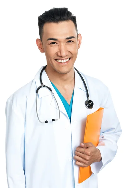 Студент-медик с папкой — стоковое фото