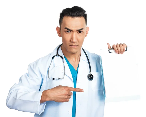 Medical student with a clipboard — Stock Photo, Image