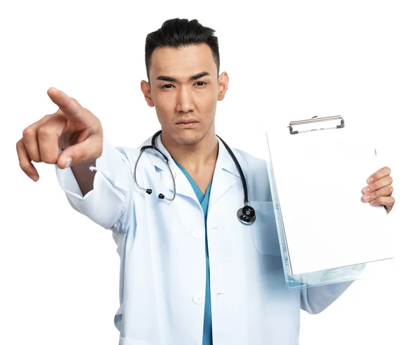 Medical student with a clipboard — Stock Photo, Image