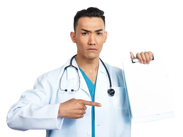 Medical student with a clipboard — Stock Photo, Image