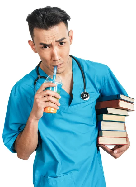 Estudante de medicina com livros Imagem De Stock