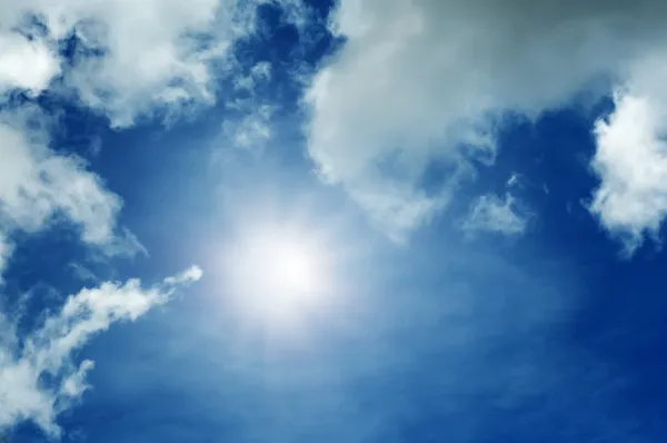 Sun blue sky and cloud — Stock Photo, Image