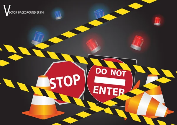 Ne pas entrer stop et alarme incendie signe — Image vectorielle