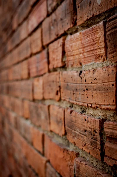 Primer plano de Perspectiva de ladrillo de pared viejo — Foto de Stock