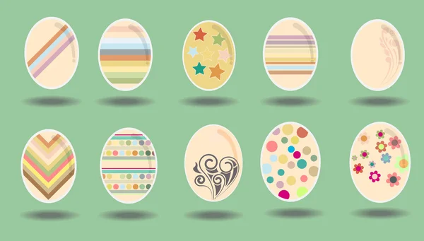 Collection of Colorful Easter eggs vector cartoon — Stock Vector