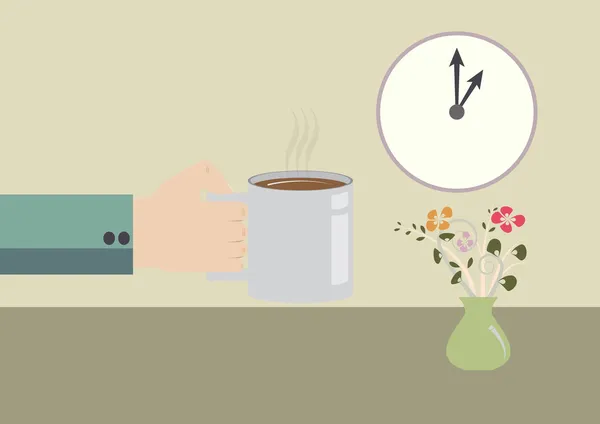 ビジネスマン コーヒー時間のベクトルの背景 — ストックベクタ