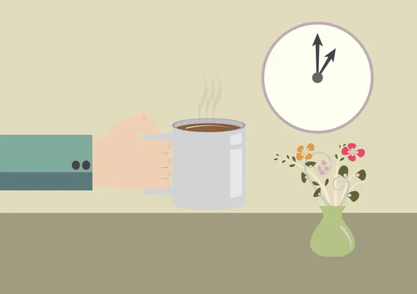 Empresario Hora del café Vector Fondo — Archivo Imágenes Vectoriales