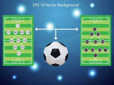 Futbol planı kurulu vektör çizim